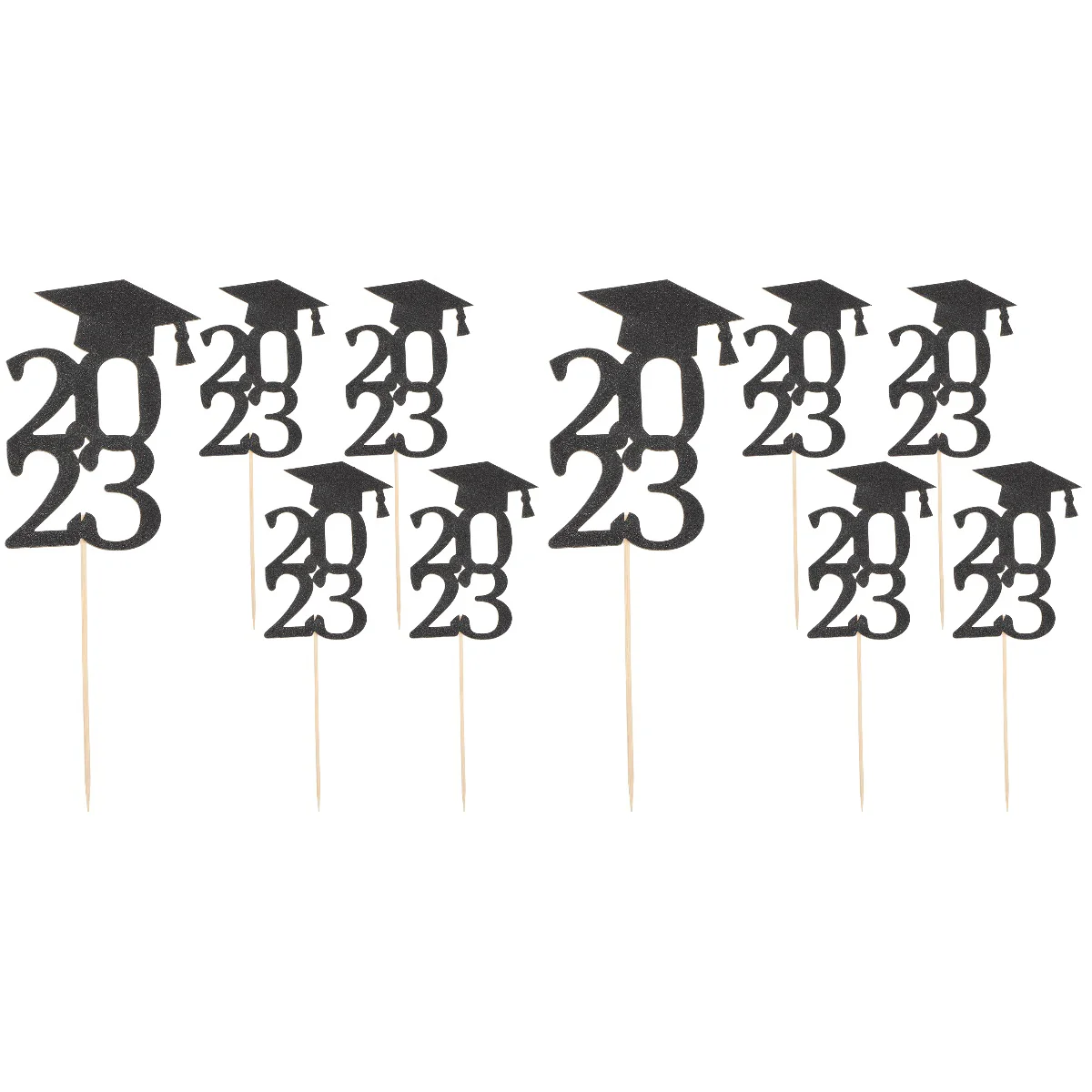 

50 Pcs Cake Decoration Insert Cupcake Ornaments Graduation Party Topper Decors Gummy Candy Food Hat Congrats Pick Toppers