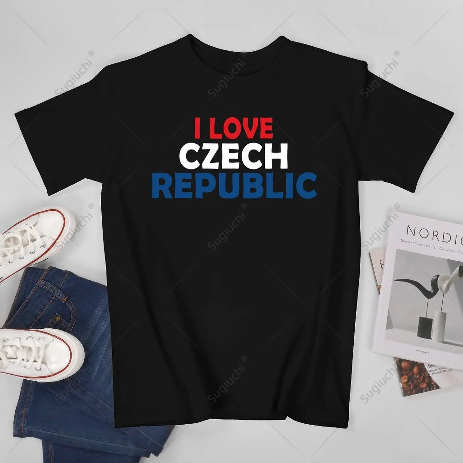 Фото Футболка унисекс с флагом Чехии для мужчин и женщин, 100% хлопок, для мальчиков №1