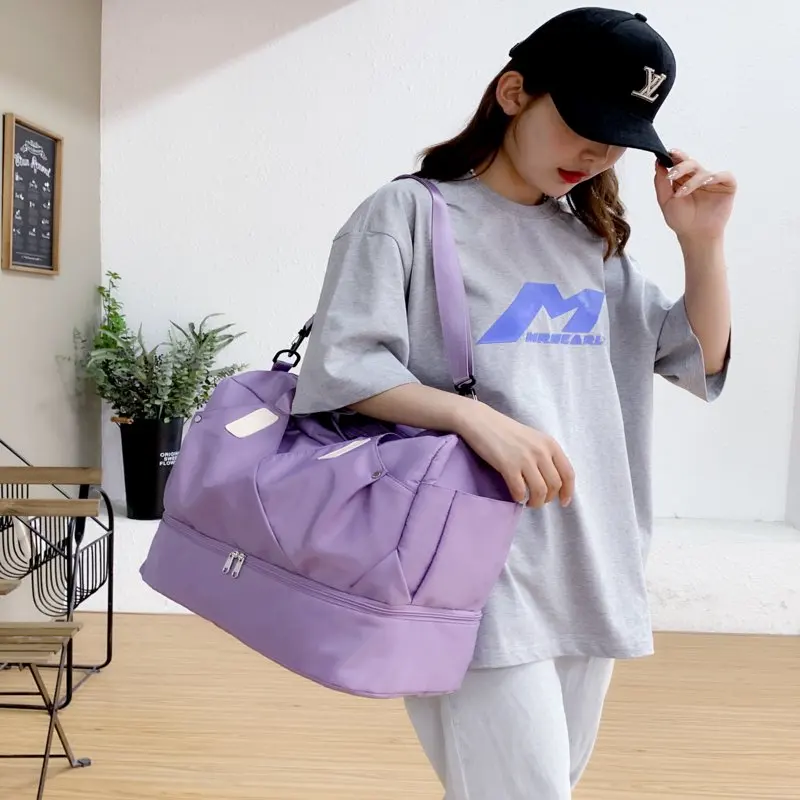 Travel Duffel Bag Large Portable Gym Tote Bags with Shoes Compartment,Carry Luggage Bag for Weekender Sports, Gym, Vacation for