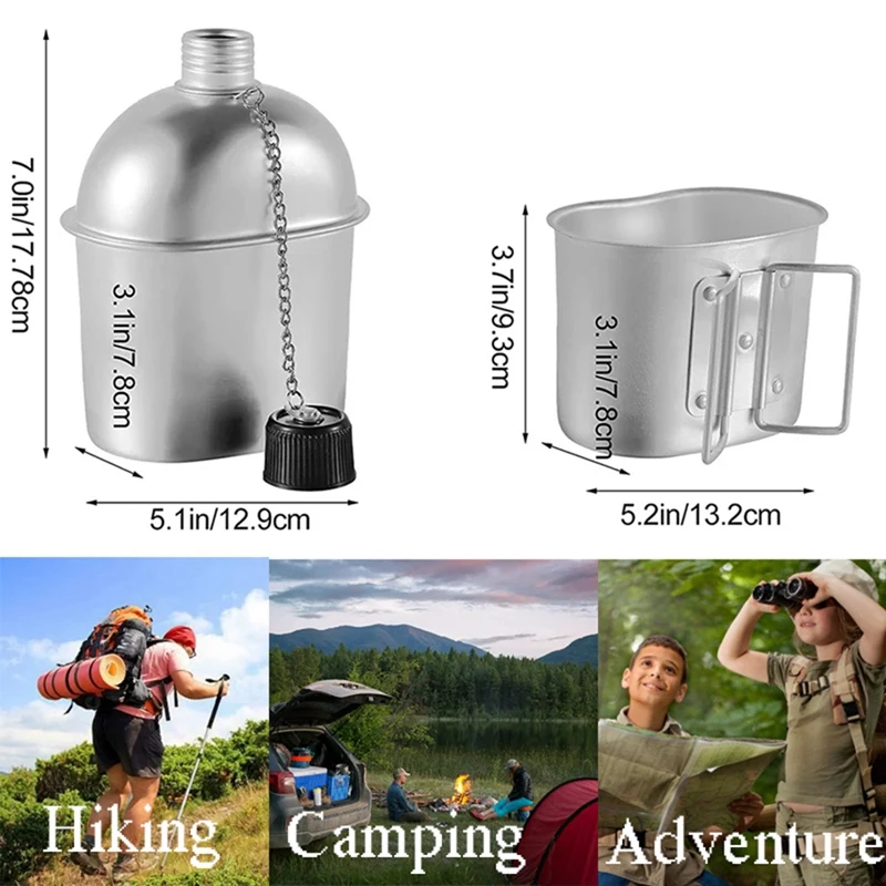 Набор посуды для уличной столовой чашка 0 9 л портативная бутылка воды с ручкой