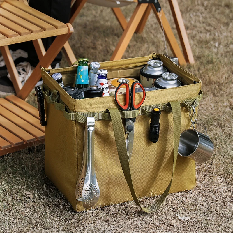 

29L Large Camping Storage Bag Waterproof Oxford Travel Picnic Sundry Handbag Folding Cookware Stove Firewood Camping Tool Bag