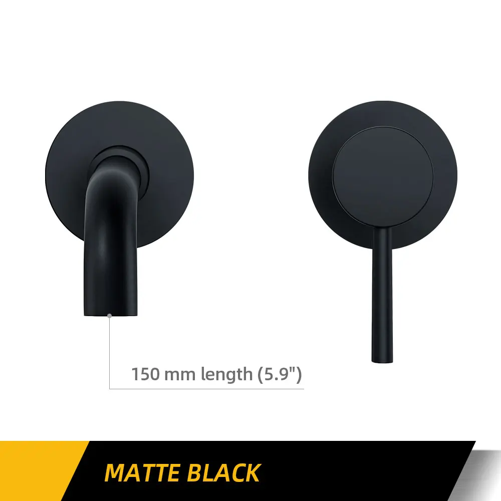 

Bagnolux настенный смеситель для раковины матовый черный керамический