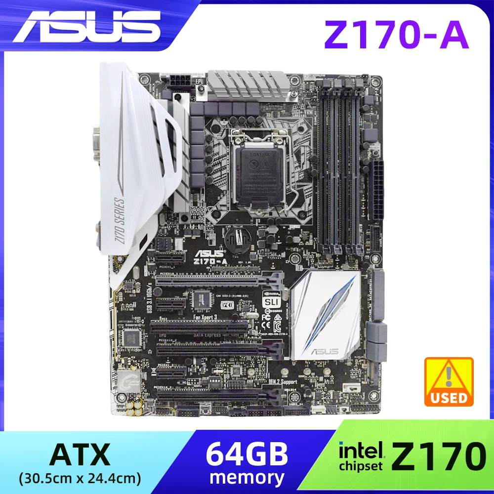 

LAG 1151 Motherboard Z170 For Celeron G3900 cpus Asus Z170-A LGA 1151 DDR4 64GB Intel Z170 64GB PCI-E 3.0 VGA M.2 SATA III ATX