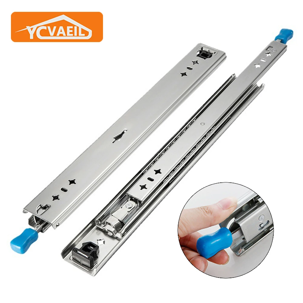 Направляющие для ящиков повышенной прочности 10-22 дюйма с замком Трехсекционные