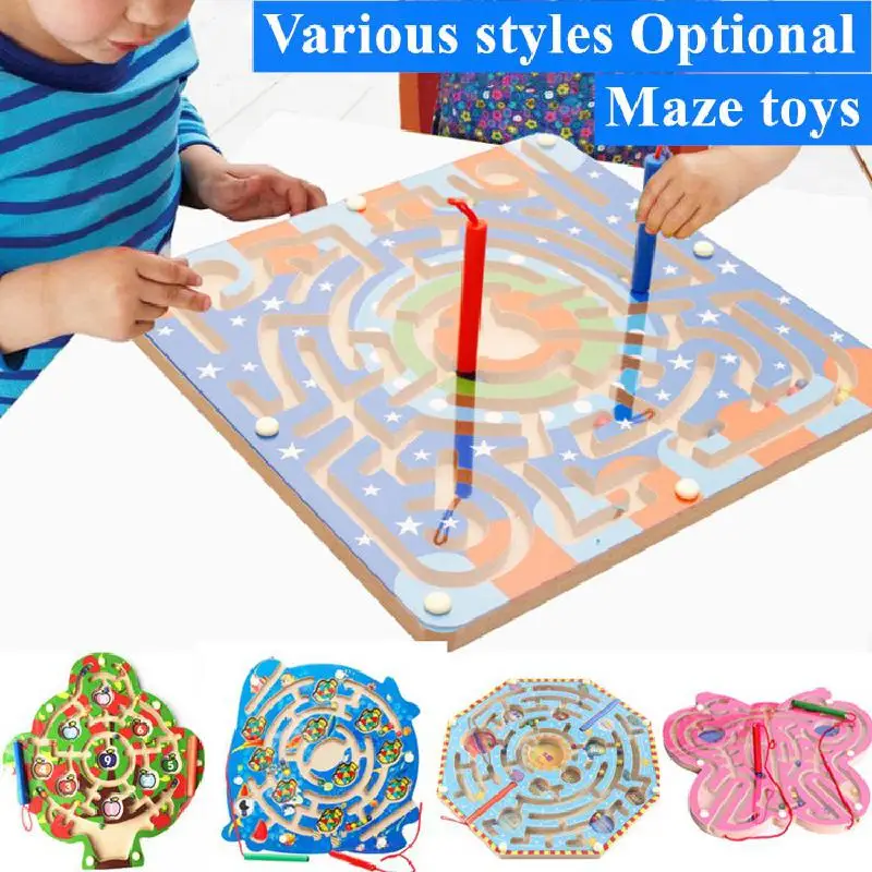 

Educational Wooden Toy Montessori Baby Toys Mobile Children Birthday Magnetic Maze Balance Board Wood Game Puzzle Labyrinth Gift