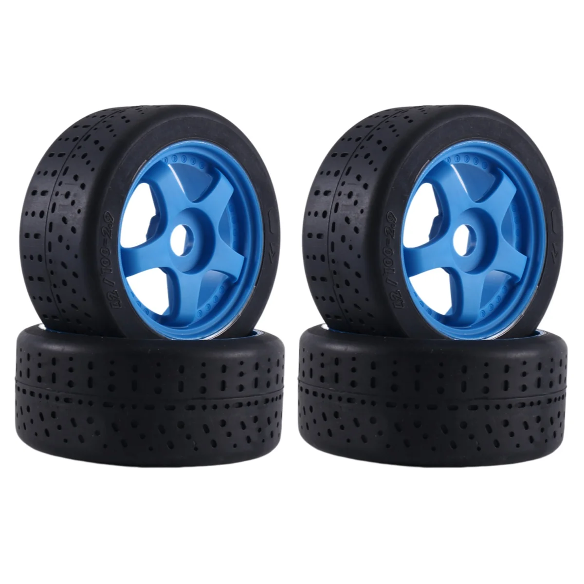 

Шины на 5 спицах 1/7x42 мм, 4 шт., 17 мм, шестигранное колесо для Arrma, детали для радиоуправляемых автомобилей, голубые