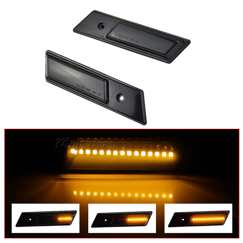 

2Pcs Dynamic LED Car Side Marker Light Repeater Signal Lights For BMW E32 E34 E36 1990-1996 M3 M5 3 5 7 SERIES
