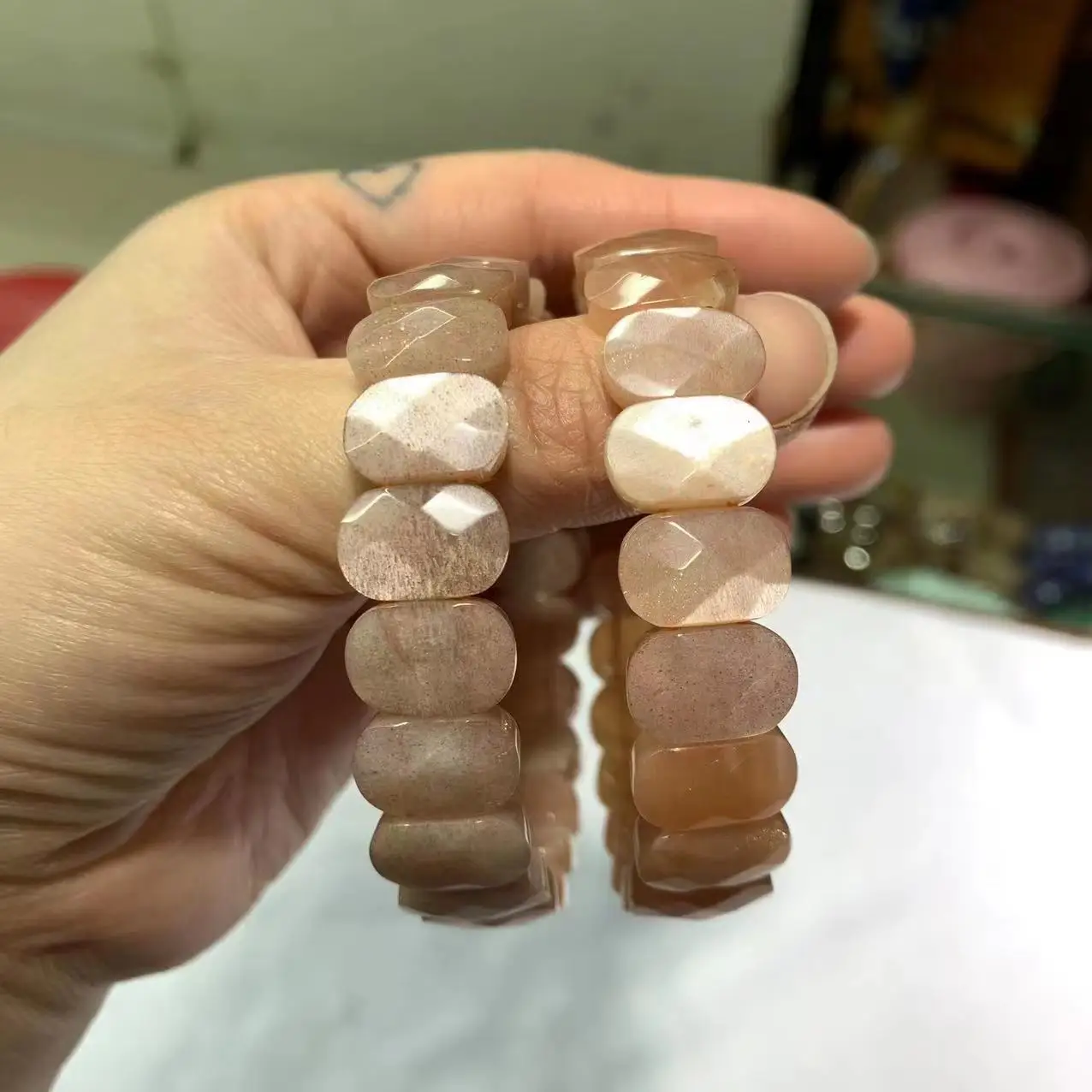 

New Golden Sand Sunstone Beads Bracelet Natural Gemstone Jewelry Charms Bangle for Women for Men for Gift Wholesale !