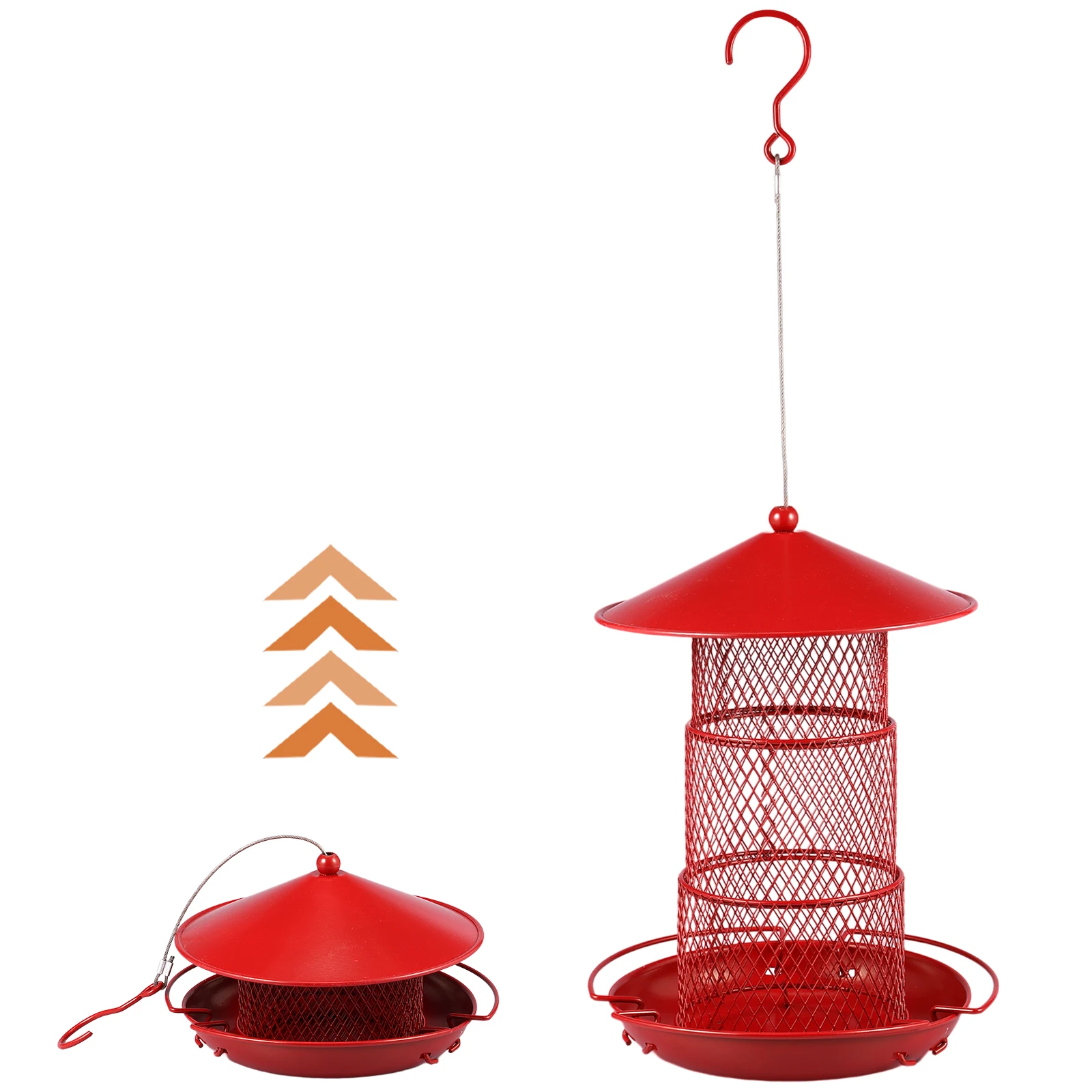 

Bird Feeder Squirrel-proof Bird Feeders for Outdoors 5 lbs Large Capacity Metal Wild Bird Feeders 3 Tier Hanging Bird Feeder