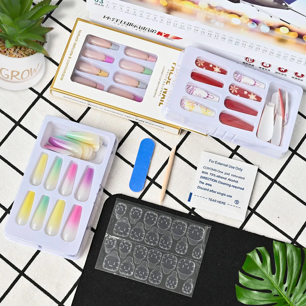 

24 шт./кор. Весна поддельные накладные ногти для салонов ногтей украшение поддельные накладные пальцев аксессуары украшения Советы