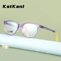 katkani retro ultra light plastic steel childrens optical eyeglasses frame round decorative prescription myopia glasses 8202s