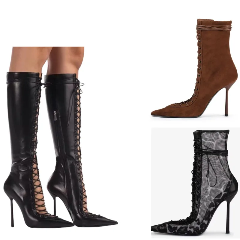 Короткие женские сапоги с сетчатым верхом цвет в ассортименте