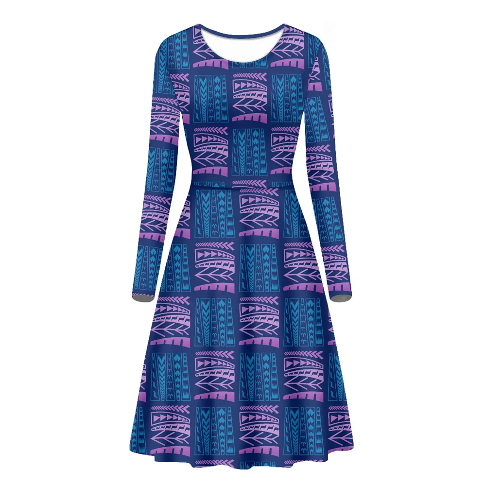 

Полинезийская этническая одежда, темно-синий узор с татуировками, принт с вашим логотипом или изображением, молочная шелковая ткань, платья...