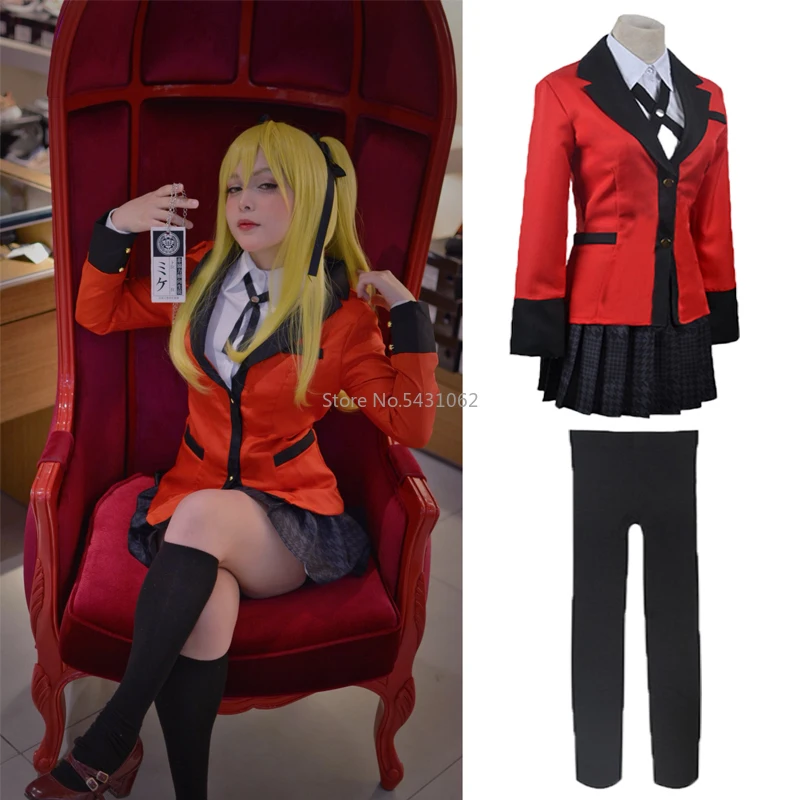 

Anime Cosplay Costume Women School Uniforms Halloween Jabami Yumeko Cosplay Costume 7pcs Full Set School Uniform