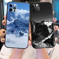 3d emboss mountain phone case for iphone 13 12 11 pro 12 13 mini x xr xs max se 6 6s 7 8 plus silicone cover funda carcasa soft