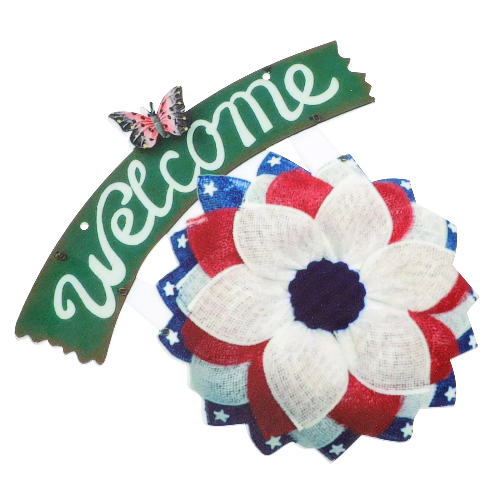 

Wreath July Of Day 4Th Patriotic Door Decor Independence Front Decorations Fourth American Hanging Welcome Memorial Sign
