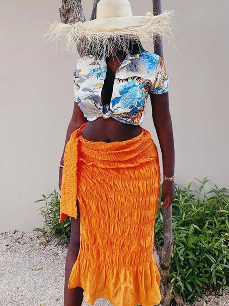

Плиссированная тканая юбка для женщин, Сексуальная Повседневная одежда в стиле Харадзюку, асимметричная форма, Повседневная кружевная одежда с боковыми кружевами, женский наряд