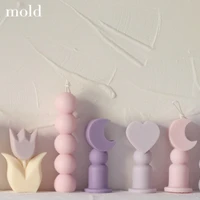 diy moon love heart silicone candle mold ball string aromatic candle making resin soap chocolate mold wedding gifts home decor