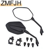 1pair motorcycle left right rear side view mirrors high quality clear waterproof black rearview mirror motorcycle