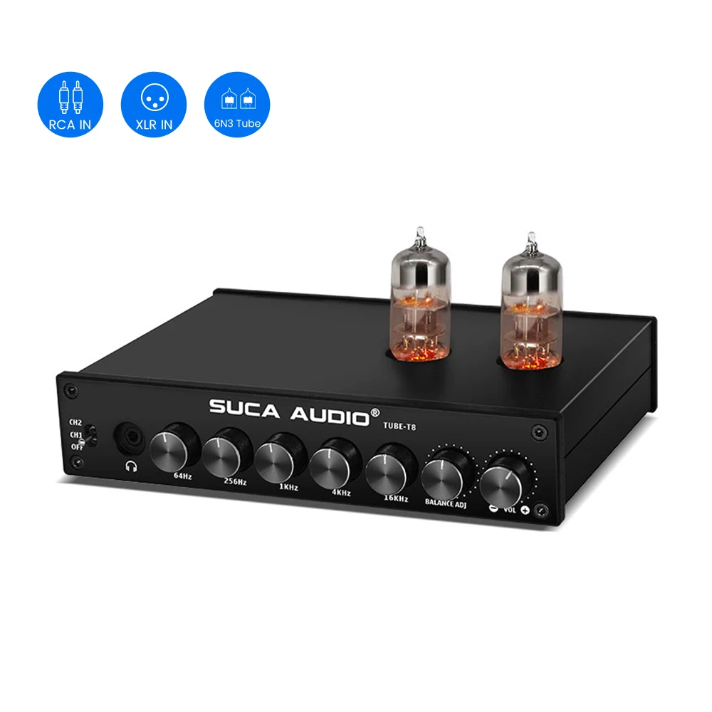Ламповый предусилитель SUCA AUDIO TUBE-T8 6N3 EQ FM для наушников сбалансированный выход