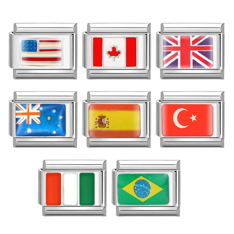 Mennon модный подарок Креативный флаг шармы итальянские очаровательные звенья