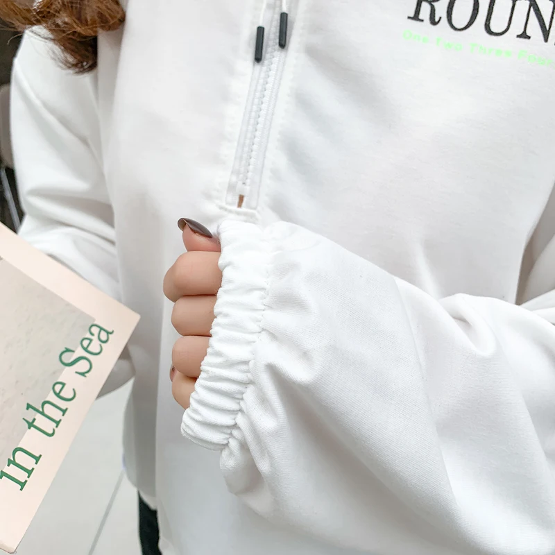 Осень 2021 женские толстовки большого размера модные укороченные топы с надписью