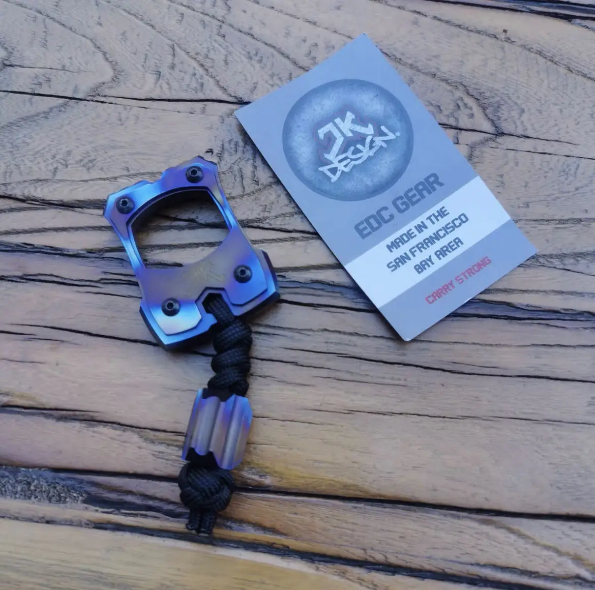 

JKDesign Damascus bottle opener EDC
