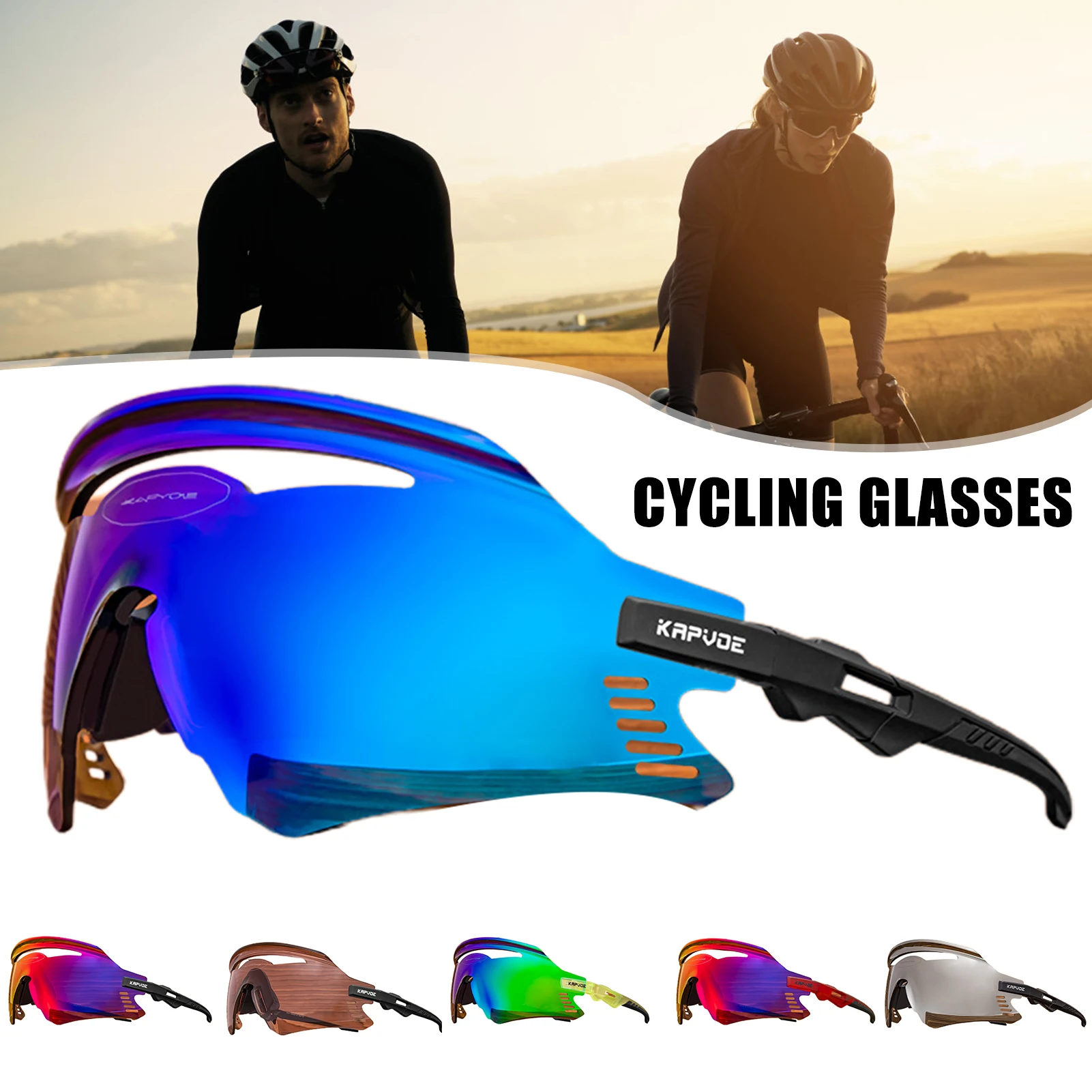 

Sun Protection Polarized Glasses Frameless Wrap Around Cycling Sunglasses for Men Women Teens Unisex Outdoor Eyewear B2Cshop