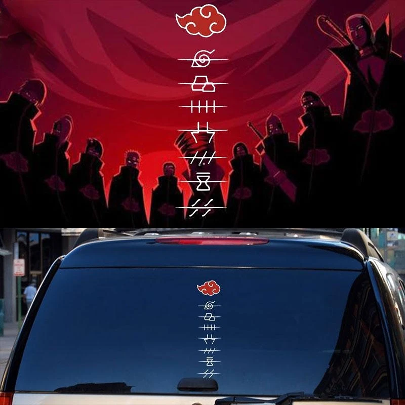 

Naruto Akatsuki Anime Car Window Sticker Figure Auto Rear Windshield Stickers Decor Laptop Luggage Decal Car Styling