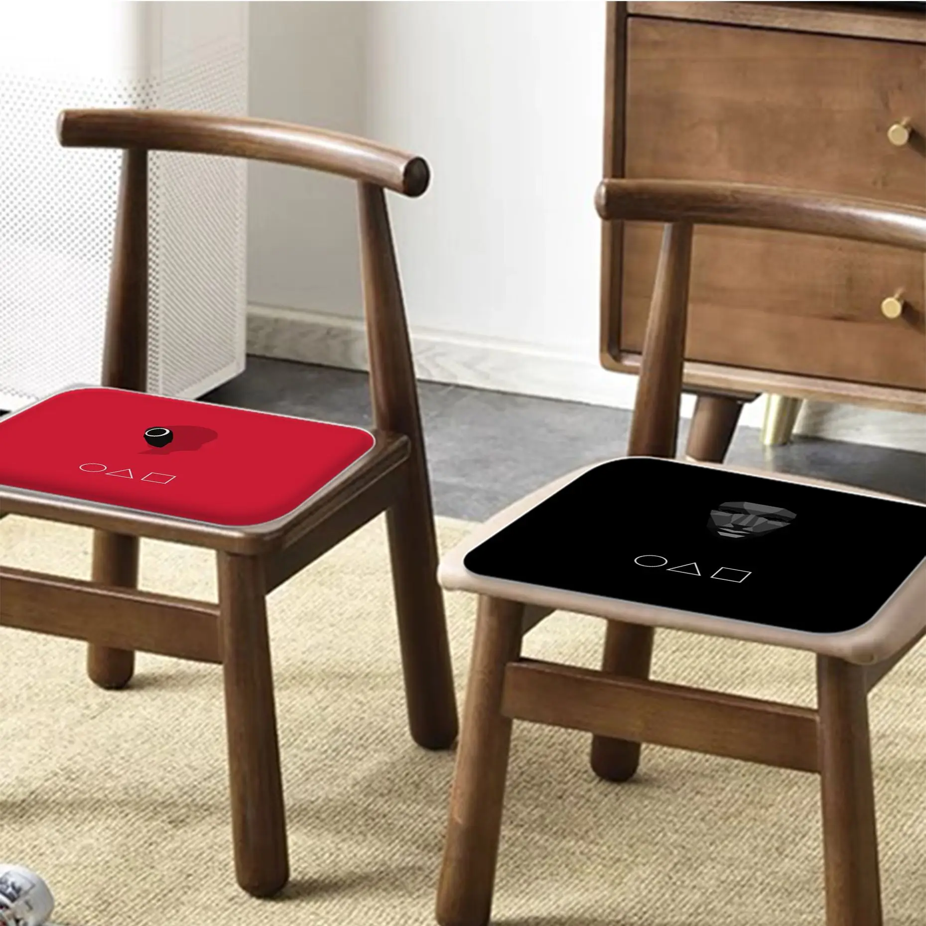 

MINISO Squides Game Round Seat Cushion Office Dining Stool Pad Sponge Sofa Mat Non-Slip Seat Mat