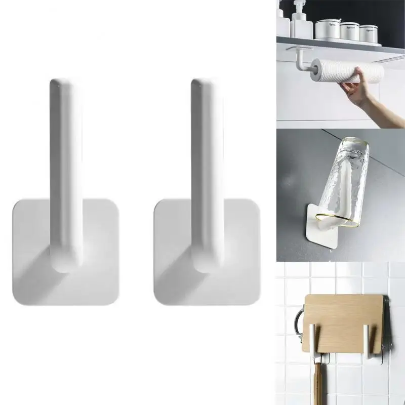 

1/2 шт. L-Образный Крючок, настенная вешалка для одежды без отверстий, рабочая кухонная стойка, рулонный держатель для ванной комнаты, дверная ...