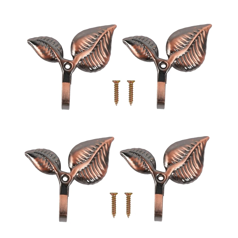 

4 х железные зажимы для занавесок в форме листа, настенные крючки, домашний декор, красная бронза