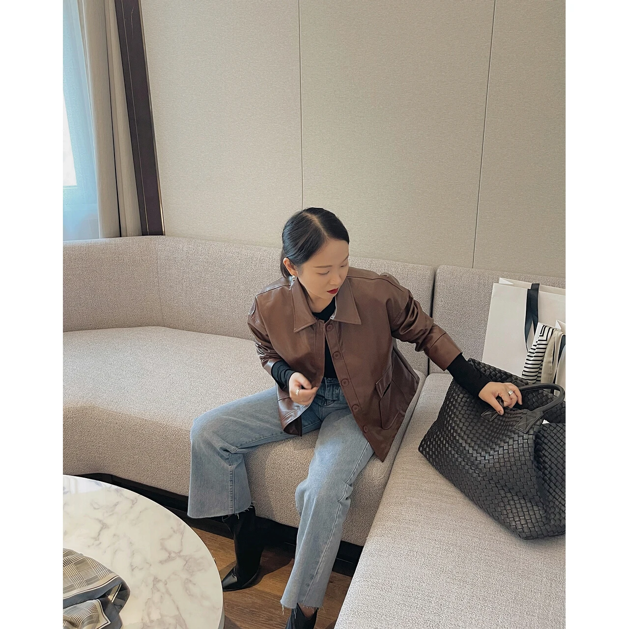 2022 Women Faux Pu Leather Jackets Blazers Trench Coats Y2k Clothes Raincoat Heavy Overcoat Demi-Season Za Oem Stylish Windbreak