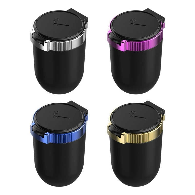 

Car Ashtray With LED Blue-Light Windproof for Outdoor Sealed Design Travel Home