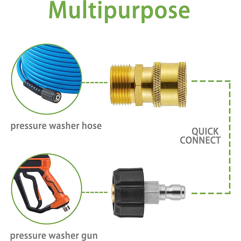 Быстроразъемный латунный шланг для мойки высокого давления M22 14-3/8 дюйма