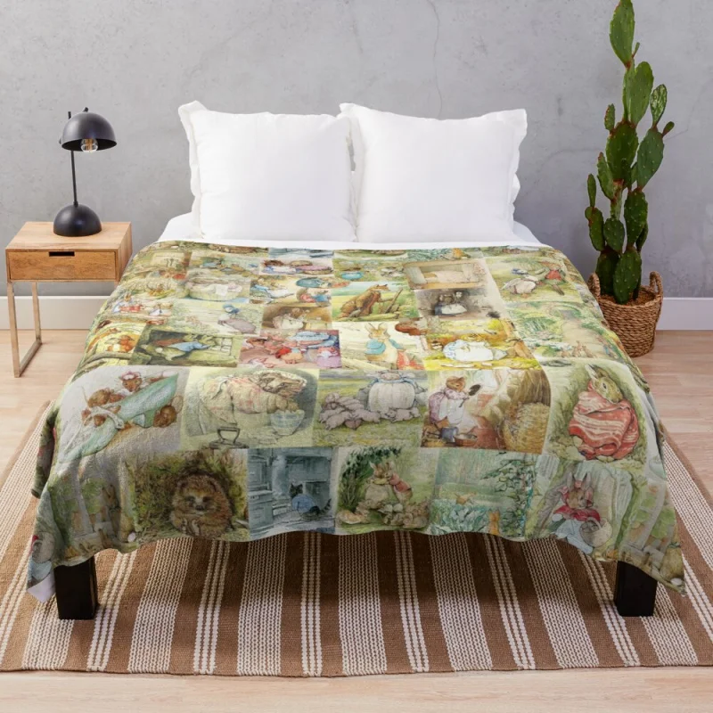 

Beatrix Potter CollageThrow Blanket Warm Blanket