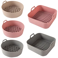 air fryer silicone pot heat resistant air fryer oven basket trays air fryer accessories heating baking pan for fried chicken