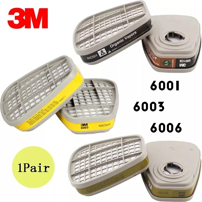 

3m фильтр с активированным углем картридж 6001/6003/6006 мульти-газовая защита паровой респиратор для 7502 6200 6502 6800 маска для лица