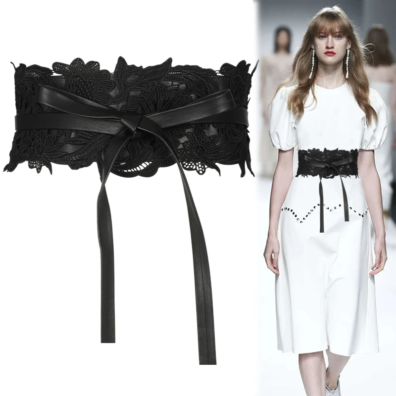 Women's Lace Wide Waistband Dress/Skirt Decorative Belt Retro Style Fashion Versatile Girdle Sweater Accessories Belt