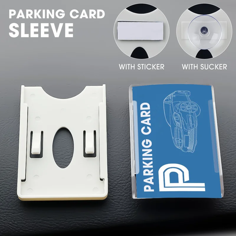 

White/Transparent Parking Card Sleeve Storing Information Cards When Parking Windshield Glass Parking Lot Card