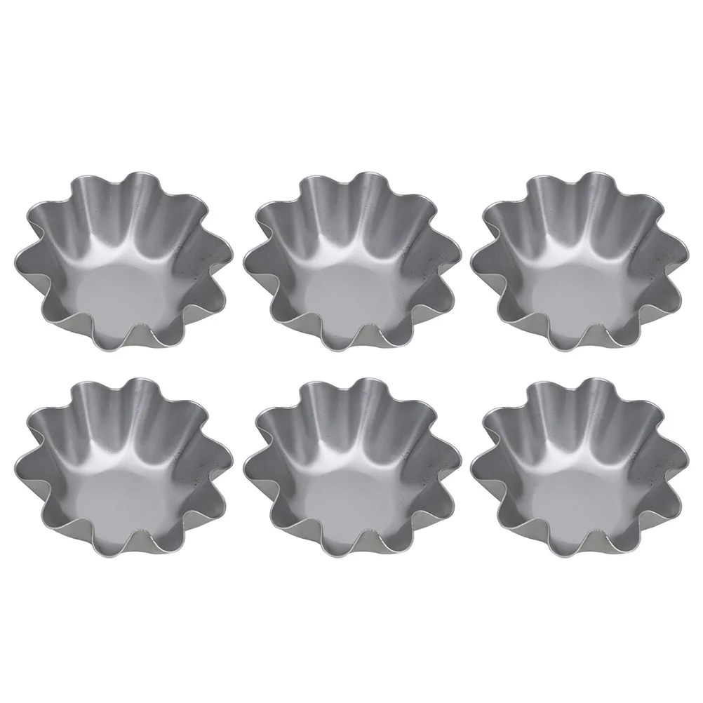 

6Pcs Egg Tart Molds Pie Molds Non Stick Tart Baking Trays Metal Jelly Molds