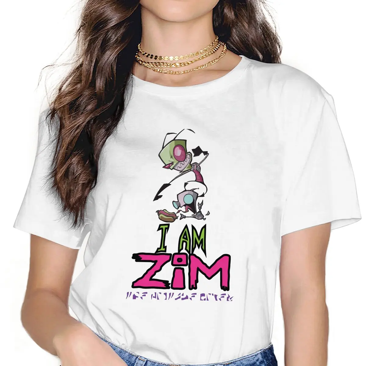 

TV Play Invader Zim I Am Zim T Shirt Grunge Women's Tees Summer Harajuku Crewneck TShirt