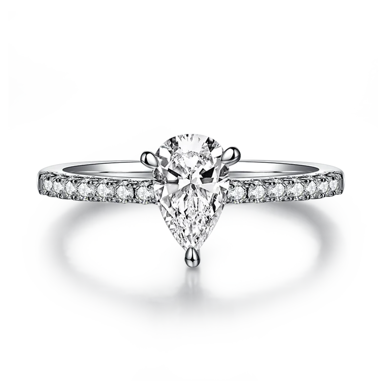 

UMCHO 925 Sterling Silver Women's Ring Pear Shape Moissanite 1.0 Carat Ring Party Valentine's Day Gift High Jewelry