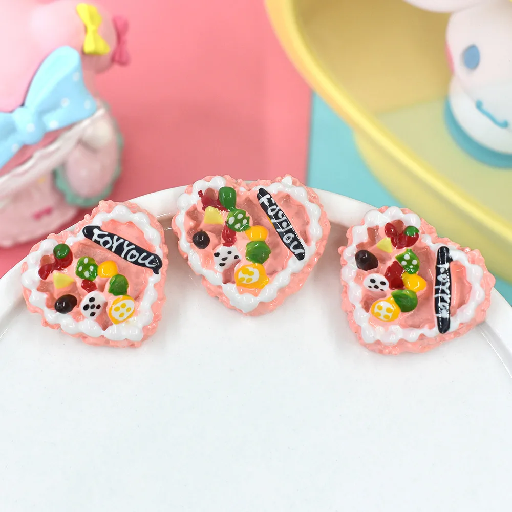

10pcs Diy Resin Mini Cake Fake Food Miniature Accessories Flatback Cabochons Scrapbooking Material Embellishments Kawaii Crafts