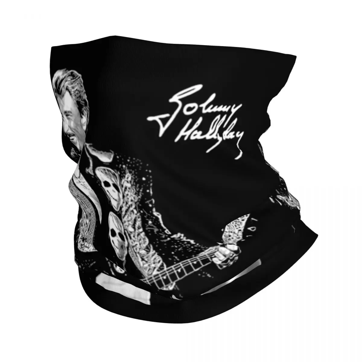 

Pop Singer Johnny Hallyday Bandana Neck Gaiter Printed Balaclavas Wrap Scarf Warm Headband Fishing Unisex Adult Windproof