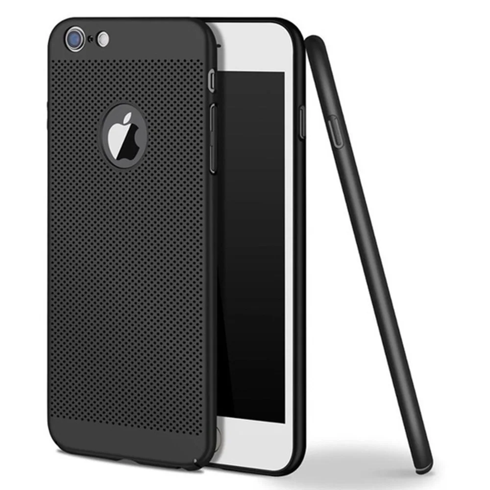 

20pcs Honeycomb Cooling Phone Cases For iPhone 13 12 11 Pro Max XR XS 7 8 Plus SE Solid Color Breathable Frosted Phone Cover