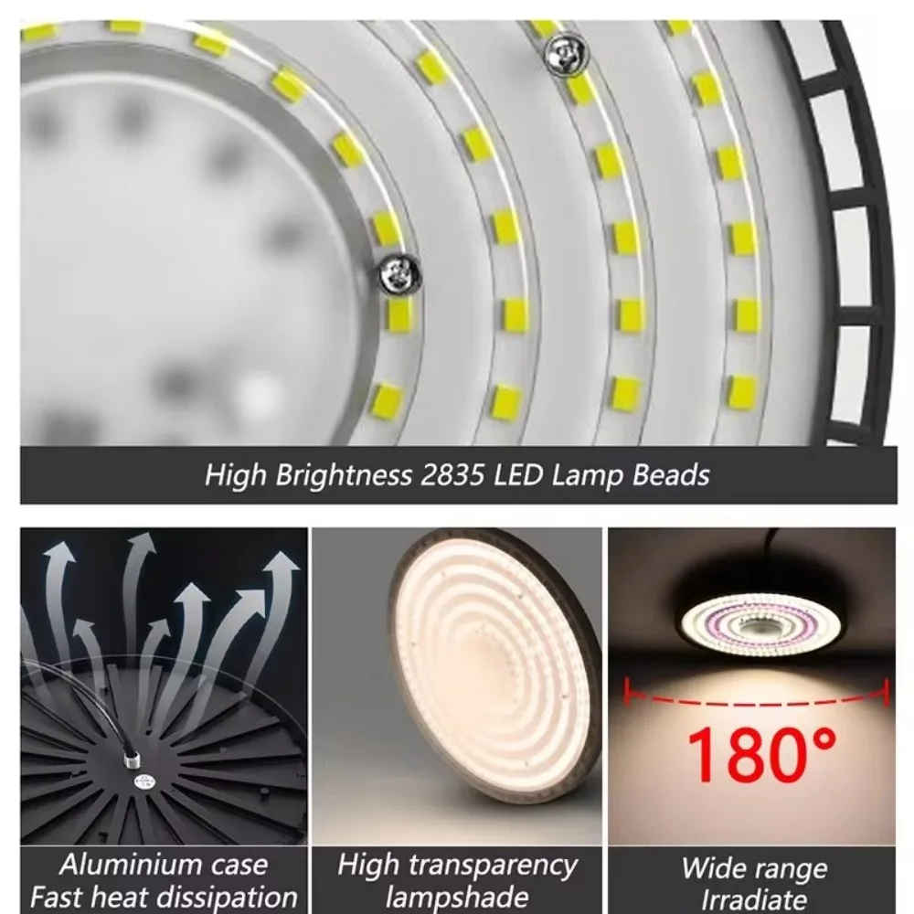 100 Вт 150 200 НЛО High Bay Light 6500K Холодный белый IP65 Водонепроницаемый светодиодный