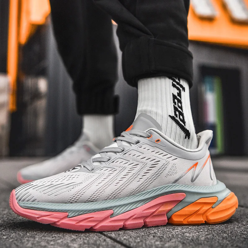 Brand Men's Sports Shoes Breathable Comfortable Running Shoes Chunky Sneakers Outdoor Jogging Shoes Thick Bottom Sneakers