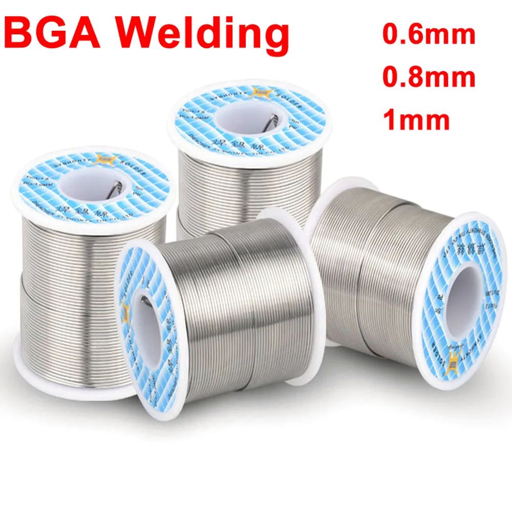 1pcs 500g /roll Welding Solder Wire High Purity Low Fusion Spot 0.6/0.8/1mm Rosin Soldering Wire Roll No-clean Tin BGA Welding