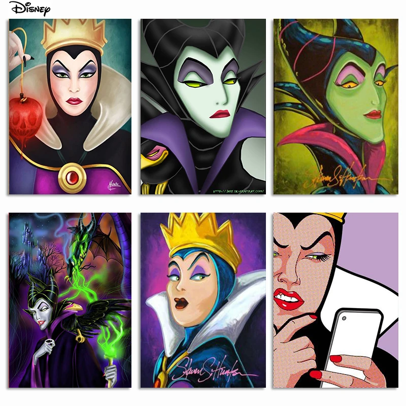 

5D Diy Diamond Painting Disney Villain Evil Witch Ursula Maleficent Cruella Diamond Embroidery Cross Stitch Home Decor Gifts